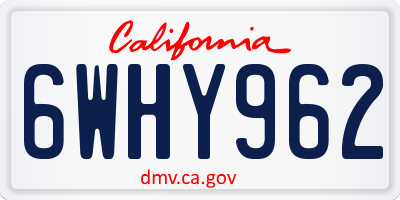 CA license plate 6WHY962