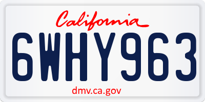 CA license plate 6WHY963