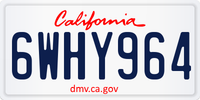 CA license plate 6WHY964