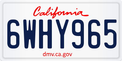 CA license plate 6WHY965