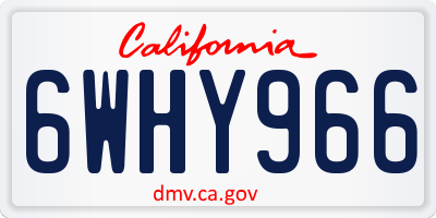 CA license plate 6WHY966