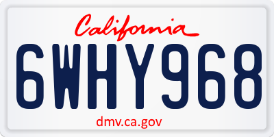 CA license plate 6WHY968