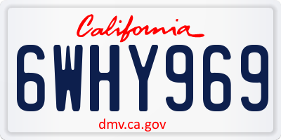 CA license plate 6WHY969