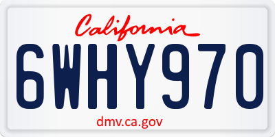 CA license plate 6WHY970