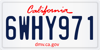 CA license plate 6WHY971
