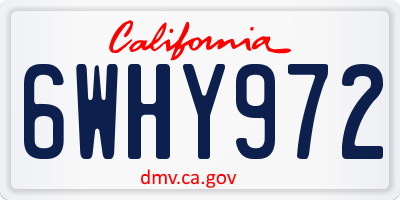 CA license plate 6WHY972