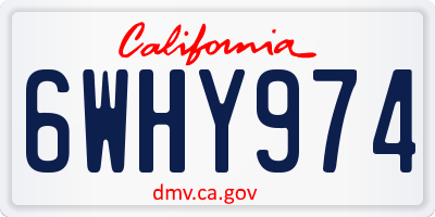 CA license plate 6WHY974