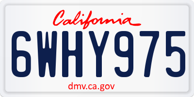 CA license plate 6WHY975
