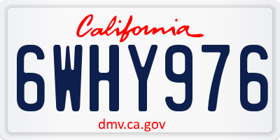 CA license plate 6WHY976
