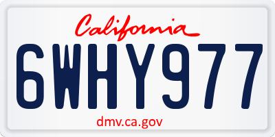 CA license plate 6WHY977