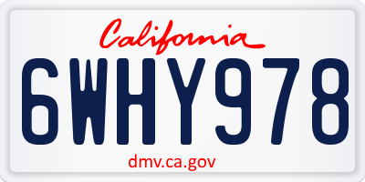 CA license plate 6WHY978
