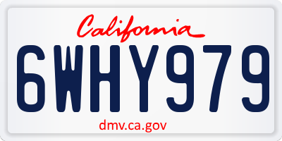 CA license plate 6WHY979