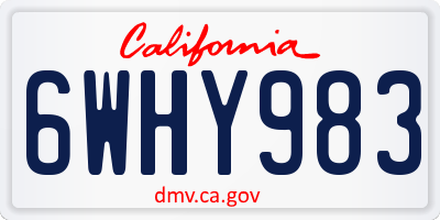 CA license plate 6WHY983
