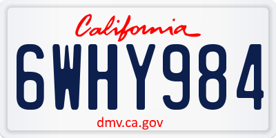 CA license plate 6WHY984