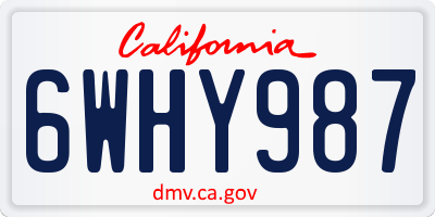 CA license plate 6WHY987