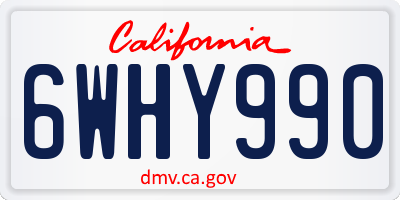 CA license plate 6WHY990
