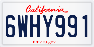 CA license plate 6WHY991