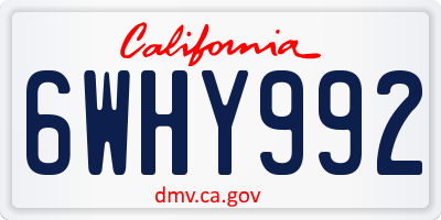 CA license plate 6WHY992