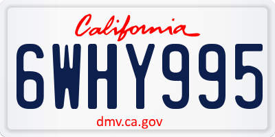CA license plate 6WHY995