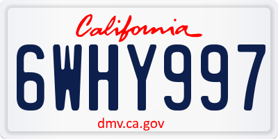 CA license plate 6WHY997