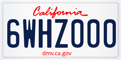 CA license plate 6WHZ000