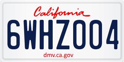 CA license plate 6WHZ004