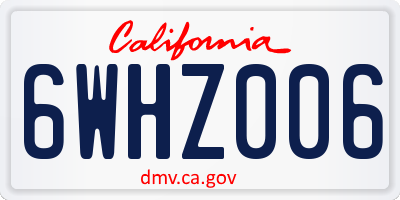 CA license plate 6WHZ006
