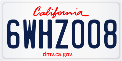 CA license plate 6WHZ008