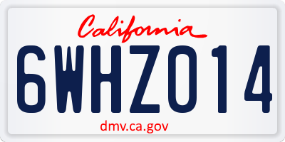 CA license plate 6WHZ014