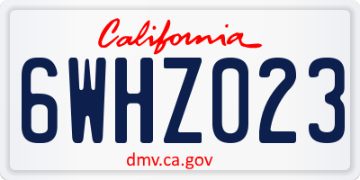 CA license plate 6WHZ023