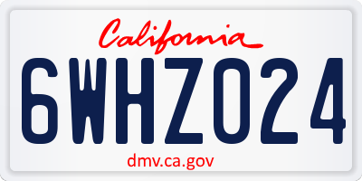 CA license plate 6WHZ024