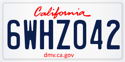 CA license plate 6WHZ042