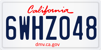 CA license plate 6WHZ048