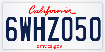 CA license plate 6WHZ050