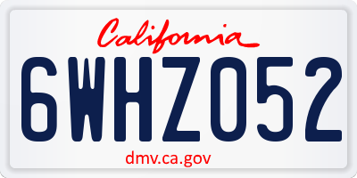 CA license plate 6WHZ052