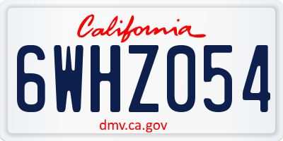 CA license plate 6WHZ054