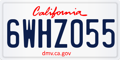 CA license plate 6WHZ055
