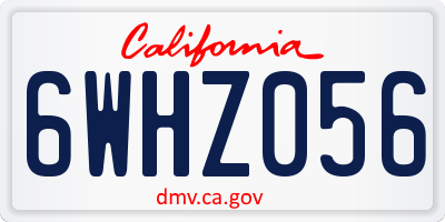 CA license plate 6WHZ056