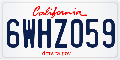 CA license plate 6WHZ059