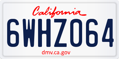 CA license plate 6WHZ064