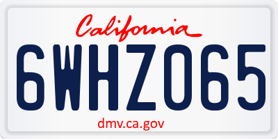 CA license plate 6WHZ065