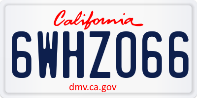 CA license plate 6WHZ066