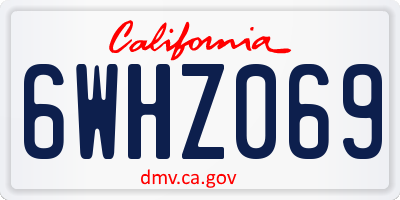 CA license plate 6WHZ069