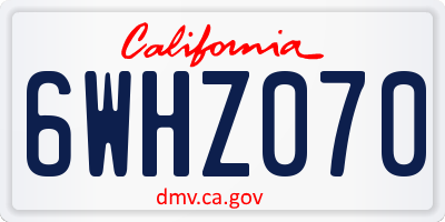CA license plate 6WHZ070