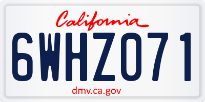 CA license plate 6WHZ071