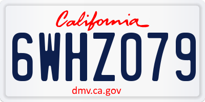 CA license plate 6WHZ079