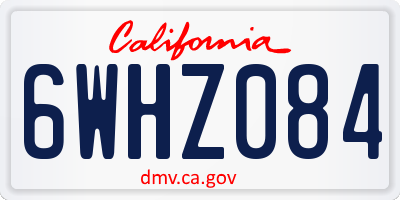 CA license plate 6WHZ084