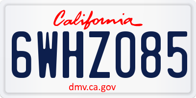 CA license plate 6WHZ085