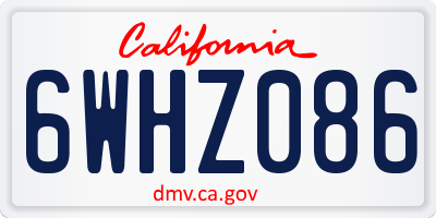 CA license plate 6WHZ086