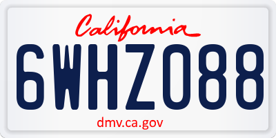 CA license plate 6WHZ088